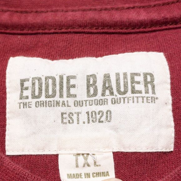 Eddie Bauer Sweatshirt Men's XLT Tall Pullover Crewneck Embroidered Logo Red - Picture 2 of 6